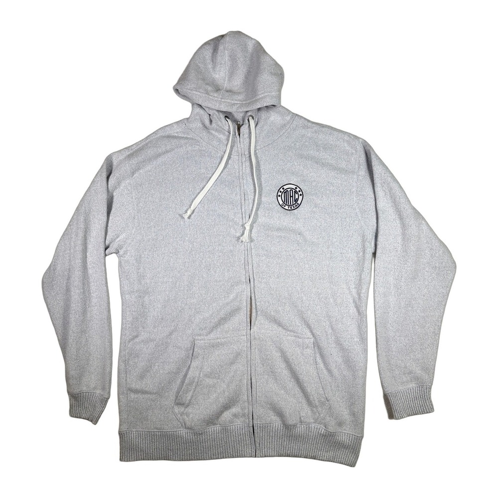 Mac of Texas Classic Surf Wear Zip Up Hoodie Sweatshirt Grey XL